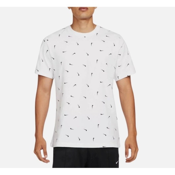 Nike The Nike Tee XXL White Black Swoosh All Over Print AOP T-Shirt Men's Club - Picture 1 of 7